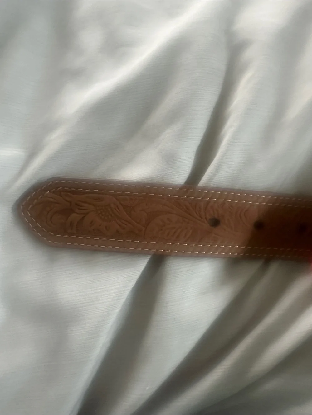ARIAT BROWN TOOLED DOUBLE STITCHED MEN'S WESTERN BELT